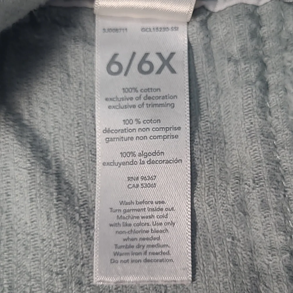 OshKosh B'gosh Soft Green Corduroy Overall Jumper Dress 6/6X